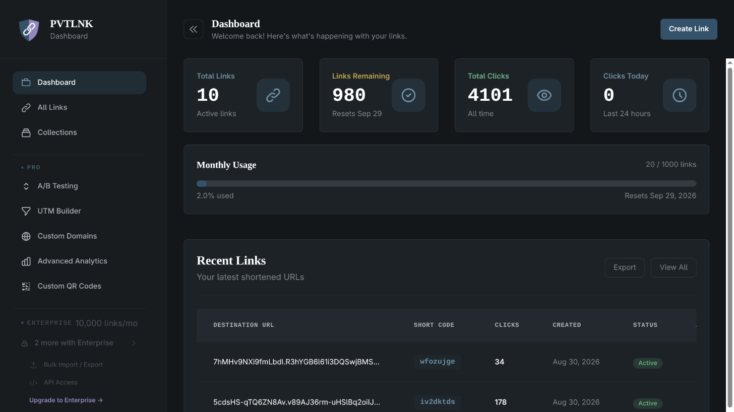 pvtlnk — dashboard